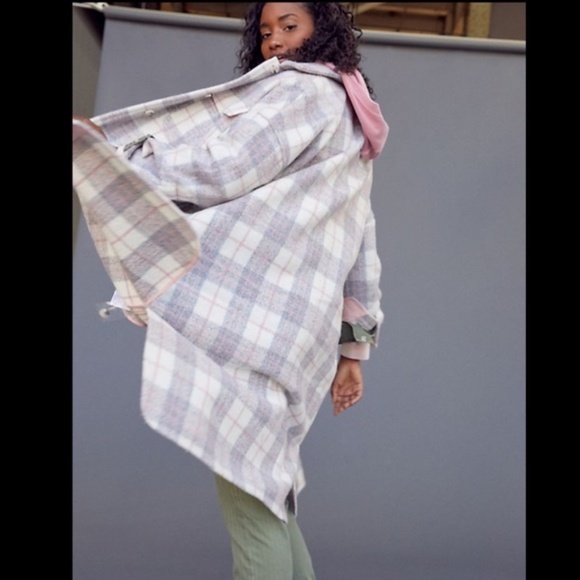 IF BY SEA Anthropolgie Bobbie Plaid Shacket - Picture 9 of 12